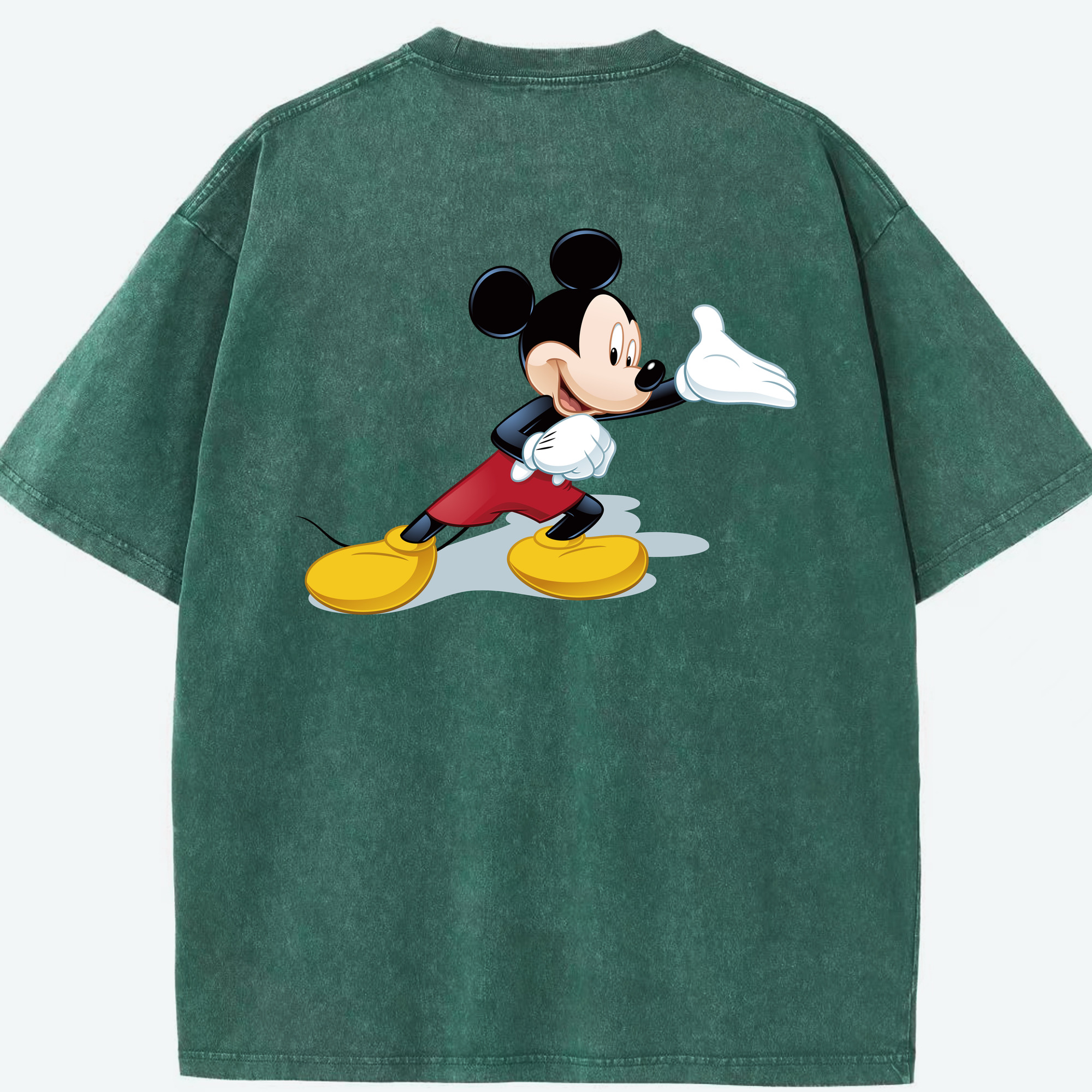 （画像用） ミッキーマウス Mickey Mouse 綿100% ヴィンテージ風 半袖Tシャツ（背面プリント）